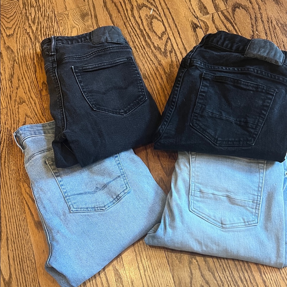 PacSun Men's Skinny Jeans - Black and Light Blue